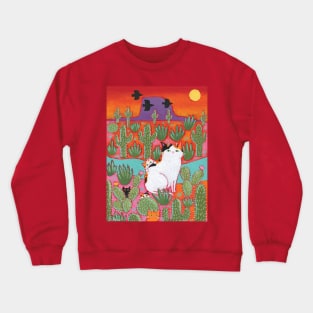 Desert Mom and Kittens Crewneck Sweatshirt